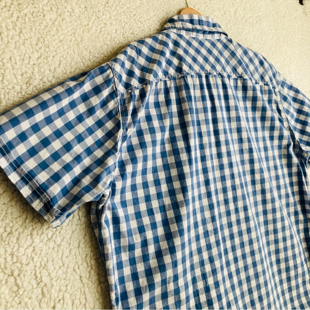 Sonoma Men's blue and white checked collared button down shirt, Sz XL - Picture 12 of 14